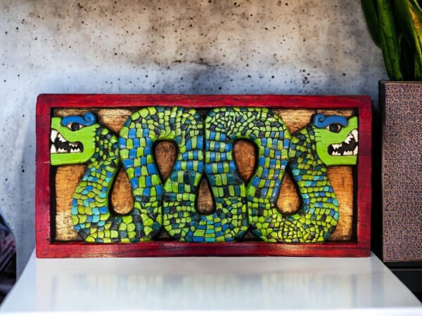 Prehispanic Aztec Art, Mayan art, Mexican painting, Quetzalcoatl, Prehispanic, Wood carving, Handcrafted ASK FOR CUSTOMIZE