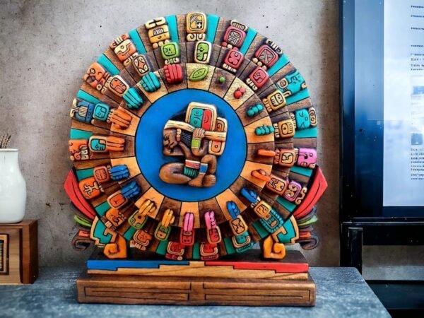 Prehispanic Perpetual calendar, Mayan Art, Mayan calendar, Mexican painting, Wood carving, Handcrafted ASK FOR CUSTOMIZE