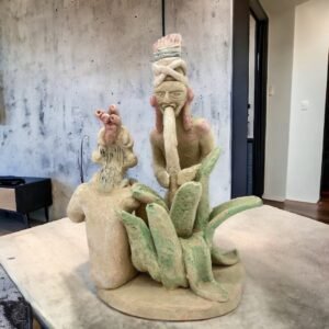 Tlachiquero Maguey Plant Handcraft Mexican Culture Home Decor Prehispanic Piece Vintage Rustic Clay Mateial  Pulque God Beverage