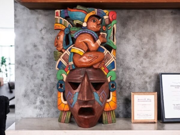 Prehispanic Wooden mask, Mayan culture, Mexican wall art, Hand carved ASK FOR CUSTOMIZE