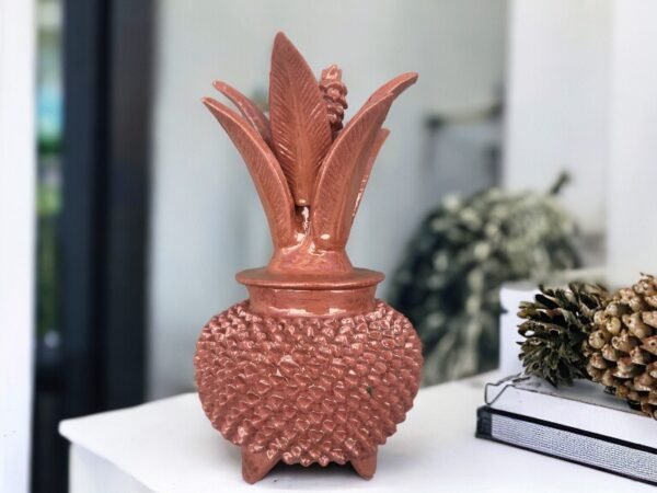 Mexican pottery, Pineapple decor, Mexican decoration, Pineapple sculpture, Glazed clay pineapple, Pottery from Michoacan