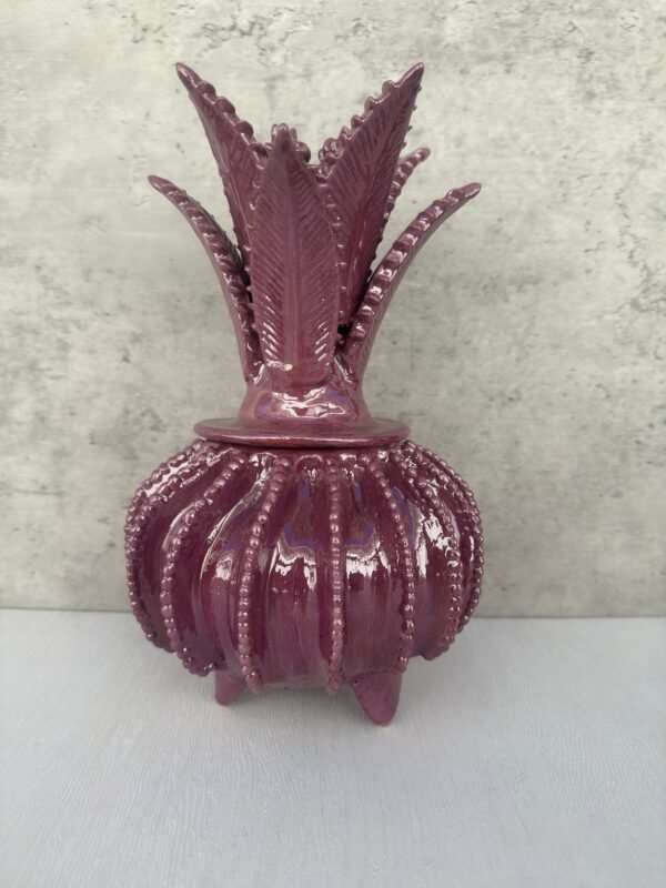 Mexican pottery, Pineapple decor, Mexican decoration, Pineapple sculpture, Glazed clay pineapple, Pottery from Michoacan - Image 2