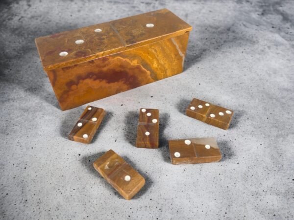 Domino Set Made Of Marble, Hand Carved And Elegant Design To Play And To Decor. From Puebla Mexico, Table Games, Family Games. Perfect Gift