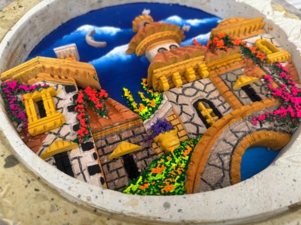 Wall Art 3D In Rock Pomez And Quarry Frame/ Hand Carved And Design In Mexico Unique  Charm And Colorful Folk Wall Art Landscape Painting - Image 2