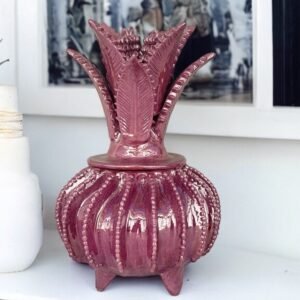 Mexican pottery, Pineapple decor, Mexican decoration, Pineapple sculpture, Glazed clay pineapple, Pottery from Michoacan
