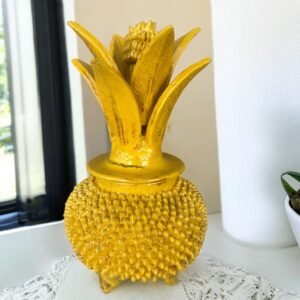Mexican pottery, Pineapple decor, Mexican decoration, Pineapple sculpture, Glazed clay pineapple, Pottery from Michoacan