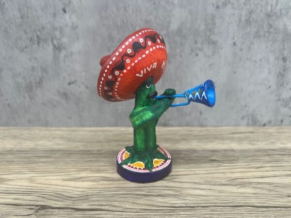 Musician Cactus  Handcrafted Polychrome Vibrantly Painted, Authentic Mexican Folk Art, Home Decor, Hand-Molded and Painted, Artisan Craft - Image 2