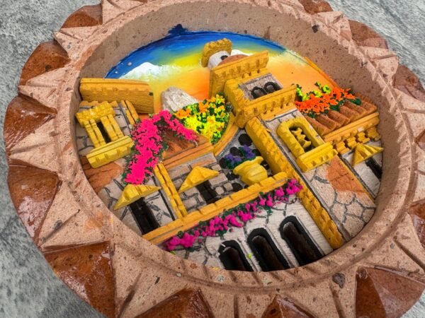 Wall Art 3D In Rock Pomez And Quarry Frame/ Hand Carved And Design In Mexico Unique  Charm And Colorful Folk Wall Art Landscape Painting - Image 2