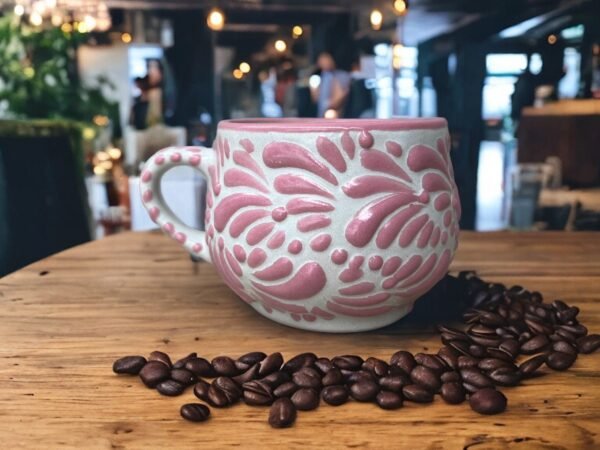 Cappuccino Cup, Mexican Coffee Mug, Puebla Talavera Pottery, Ceramic Thermos, Handmade Lead-Free, Custom Available