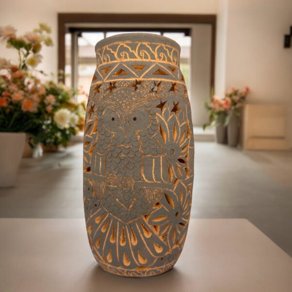 Mexican pottery, Clay plant pot, Pottery luminary, White clay vase, Mexican vase, Mexican clay pot, Oaxaca pottery, White pottery vase