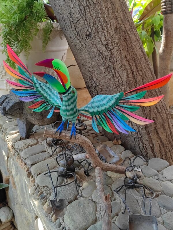 Toucan Bird Statue Mexican Art Alebrije Sculpture, Wooden Parrot  Decoration Figure, Made Of Wood And Carved By Hand ASK FOR CUSTOMIZE - Image 2