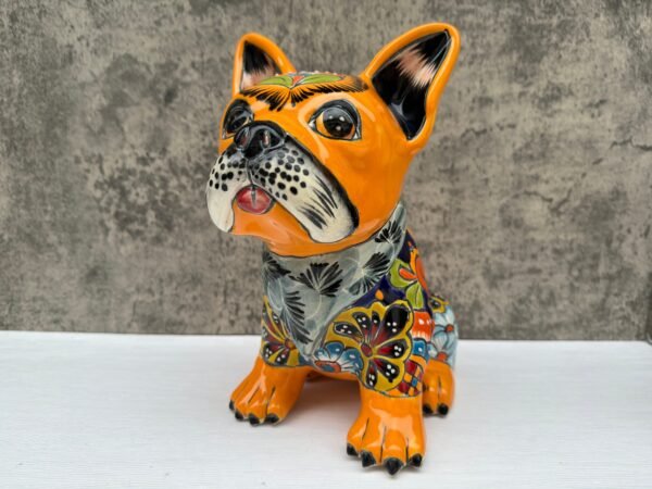 Talavera French Bulldog, Ceramic dog, Talavera pottery, Mexican pottery, French Bulldog statue, Dog sculpture - Image 2
