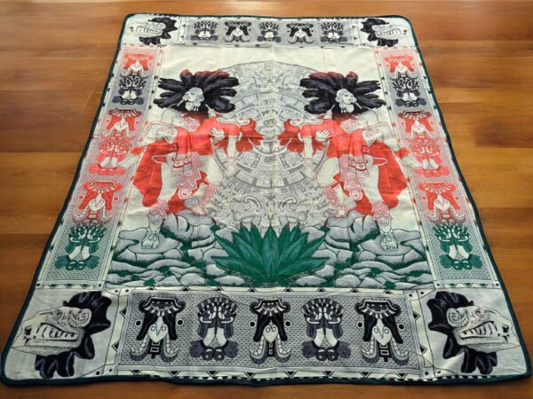 Bed Cover Throw Quilt Popocatépetl e Iztaccíhuatl Mexican Culture Handmade. Soft, Colorful And Warm Blanket For Winter