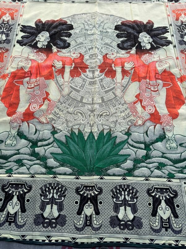 Bed Cover Throw Quilt Popocatépetl e Iztaccíhuatl Mexican Culture Handmade. Soft, Colorful And Warm Blanket For Winter - Image 2