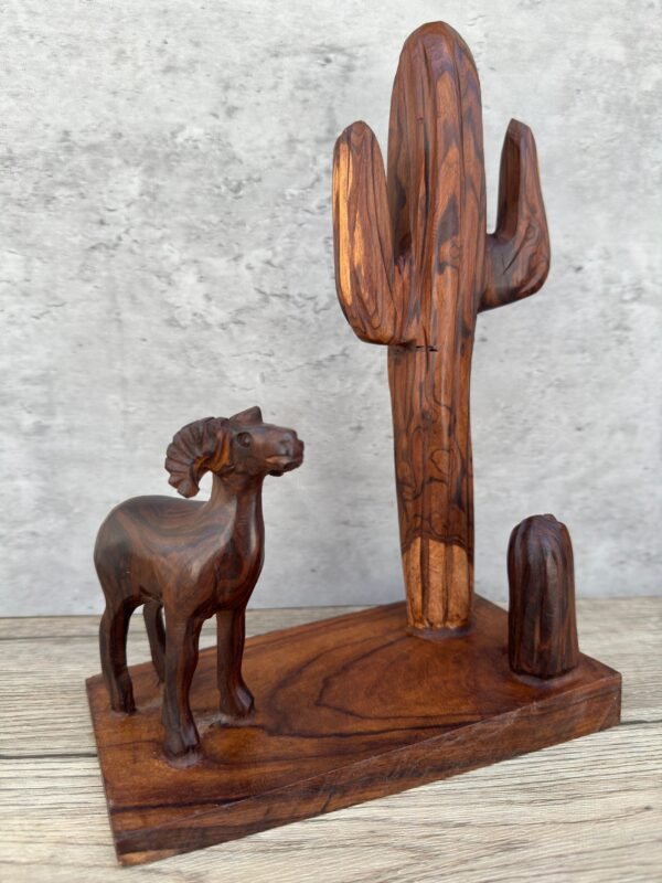 Bighorn Sheep Ironwood Cactus Handcarfted Sculpture In 1 Piece From Desert Sonora Mexico  Palo Fierro Carved Vintage  Rustic  Home Decor - Image 2