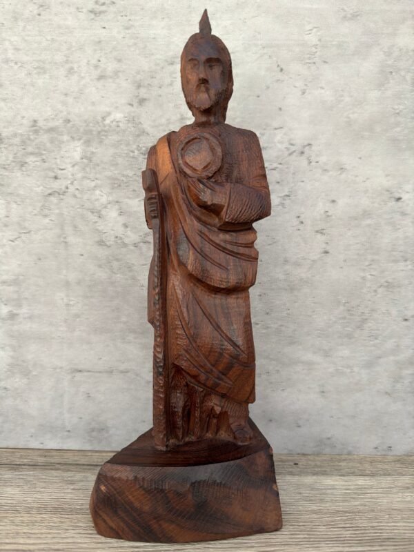 Ironwood San Judas Tadeo Handcarfted Sculpture In 1 Piece  From Desert Sonora Mexico Palo Fierro Carved Vintage And Rustic  Home Decor - Image 2