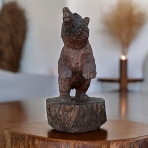 Ironwood Bears Handcarfted Sculpture In 1 Piece  From Desert Sonora Mexico Palo Fierro Carved Vintage And Rustic  Home Decor
