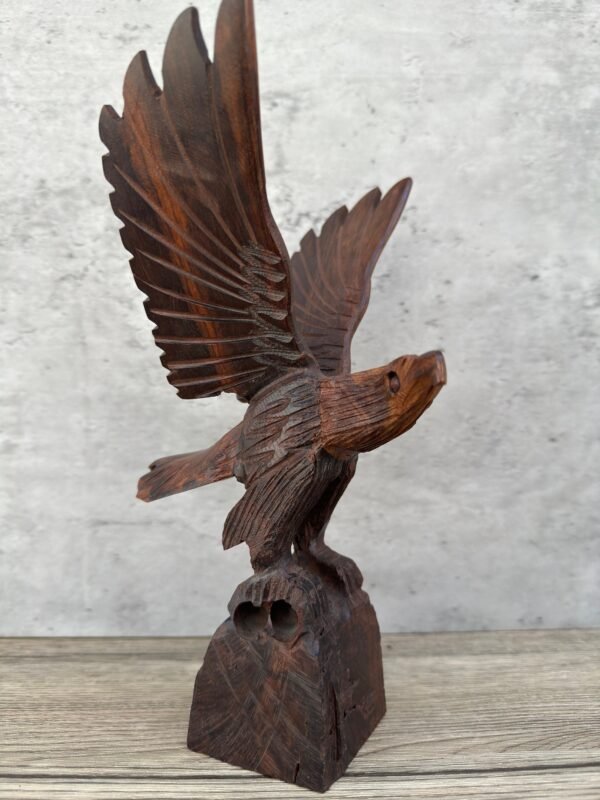 Ironwood Eagle Handcarfted Sculpture Carved In 1 Piece From Desert Sonora Mexico Palo Fierro Carved Vintage  Rustic  Home Decor - Image 2