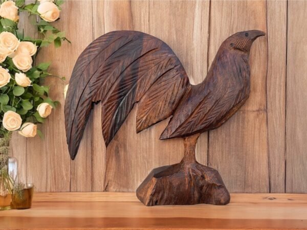 Ironwood Rooster Handcarfted Sculpture In 1 Piece From Desert Sonora Mexico Palo Fierro Carved Vintage  Rustic  Home Decor