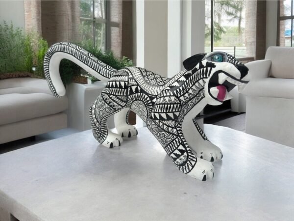Jaguar Statue Mexican Folk Art Alebrije Sculpture, Wooden Panther Decoration Figurine, Made Of Wood Carved By Hand ASK FOR CUSTOMIZE