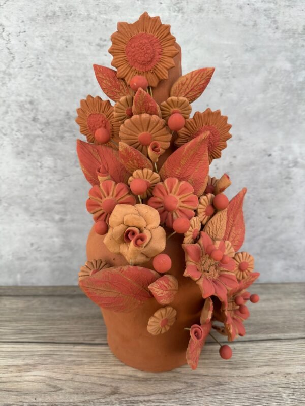 Handcrafted Oaxacan Clay Vase with Pastillaje Or Filigrana - Natural Clay Mexican Artistry, Decorative Home Accent, Unique Artisanal Piece - Image 2
