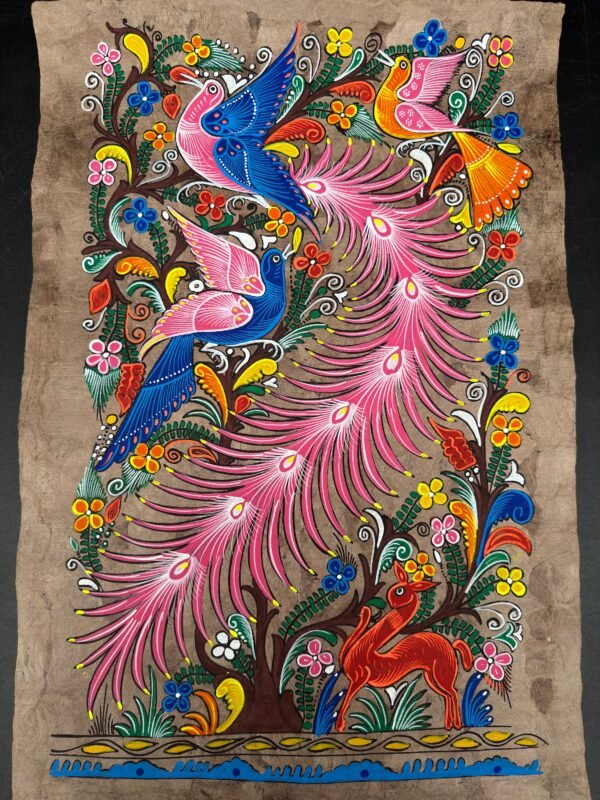 Bird painting painted on amate paper, original amate paintings in Mexican art, acrylic painting / Mexican painting authentic artisans - Image 2