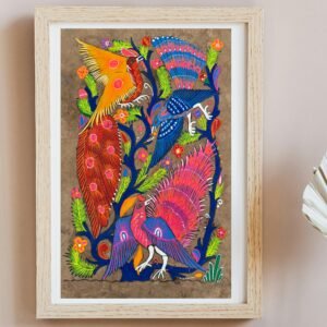 Bird painting painted on amate paper, original amate paintings in Mexican art, acrylic painting / Mexican painting authentic artisans