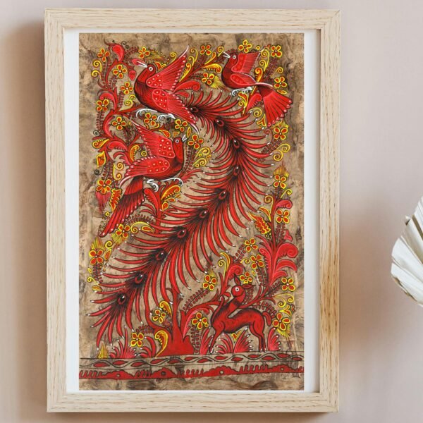 Bird painting painted on amate paper, original amate paintings in Mexican art, acrylic painting / Mexican painting authentic artisans
