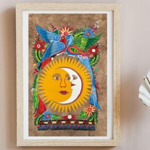 Bird painting painted on amate paper, original amate paintings in Mexican art, acrylic painting / Mexican painting authentic artisans