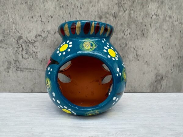 Candleholder Hand-Painted Mexican Clay - Artisan Crafted, Unique Decor, Traditional Pottery, Handmade Gift, Rustic Home Accent, Artisanal - Image 2