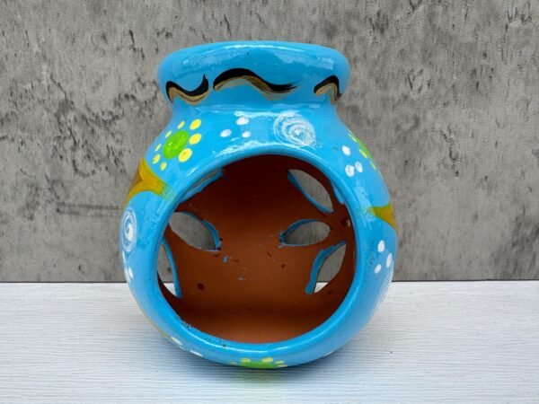 Candleholder Hand-Painted Mexican Clay - Artisan Crafted, Unique Decor, Traditional Pottery, Handmade Gift, Rustic Home Accent, Artisanal - Image 2