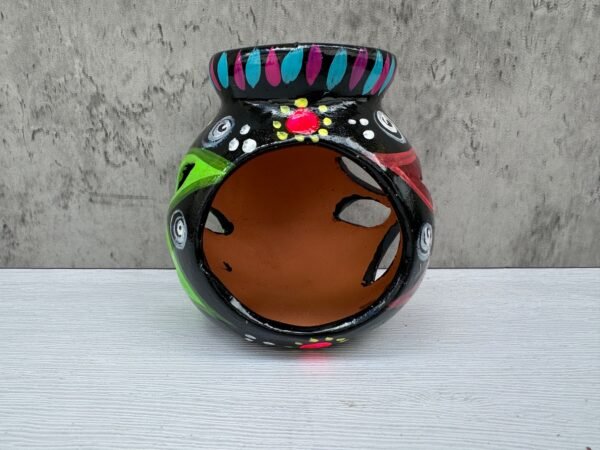 Candleholder Hand-Painted Mexican Clay - Artisan Crafted, Unique Decor, Traditional Pottery, Handmade Gift, Rustic Home Accent, Artisanal - Image 2