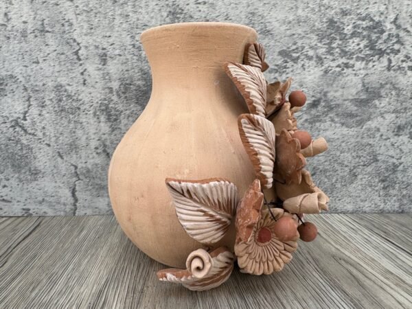 Filigrana Clay Vase Artistic From Oaxaca México By Artisans Handmade Crafts, Home Decor Folk Art, Dry Flower Pastillaje Technique Collectors - Image 2
