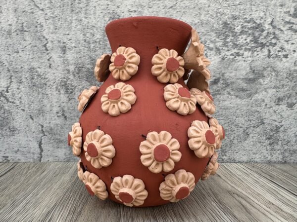 Filigrana Clay Vase Artistic From Oaxaca México By Artisans Handmade Crafts, Home Decor Folk Art, Dry Flower Pastillaje Technique Collectors - Image 2