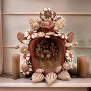 Filigrana Clay Mini Chimney, Candle Holder Artistic  Oaxaca México By Artisans Handmade Crafts, Home Decor Folk Art,  Pastillaje Technique