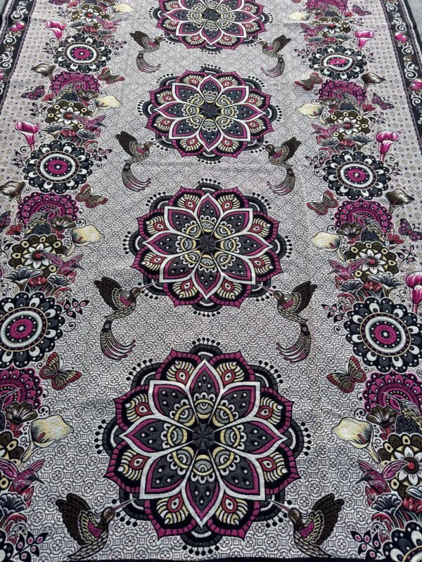Bed Cover Throw Quilt Hummingbird Mandala Mexican Style Handmade. Soft, Colorful And Warm Blanket For Winter - Image 2