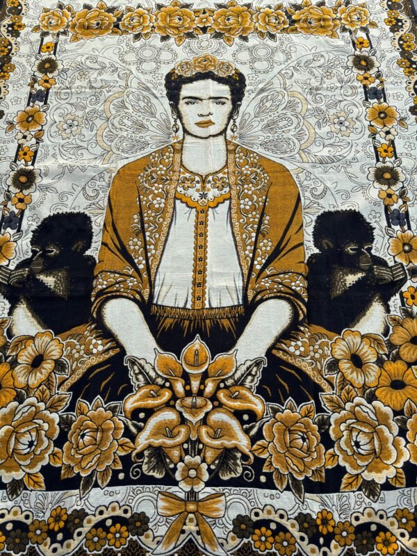 Bed Throw Mexican Blanket, Frida Kahlo Quilt Design, Bed cover, Double Bed Blanket Home Decor For Winter, Beautiful Patterns Made In Mexico - Image 2