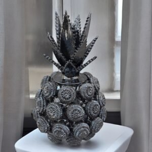 Mexican pottery, Pineapple decor, Mexican decoration, Pineapple sculpture, Glazed clay pineapple, Pottery from Michoacan