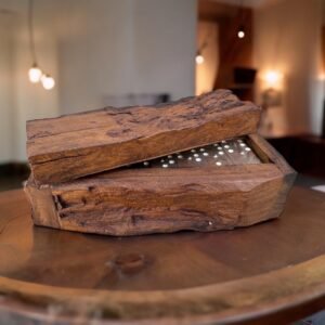 Large Ironwood Domino Game Set Handcarfted From Desert Sonora Mexico Palo Fierro Carved Vintage  Rustic  Home Decor