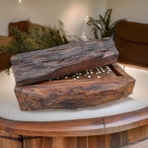 Large Ironwood Domino Game Set Handcarfted From Desert Sonora Mexico Palo Fierro Carved Vintage  Rustic  Home Decor