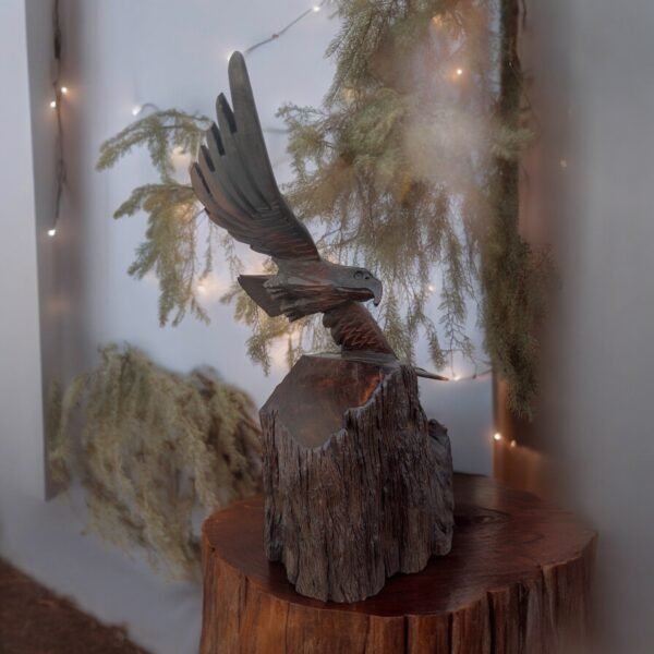 Large Ironwood Eagle Handcarfted Sculpture From Desert Sonora Mexico Palo Fierro Carved Vintage  Rustic  Home Decor