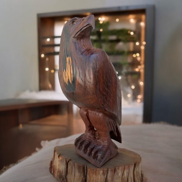 Large Heavy Ironwood Eagle Handcarfted Sculpture Carved In 1 Piece From Desert Sonora Mexico Palo Fierro Carved Vintage  Rustic  Home Decor