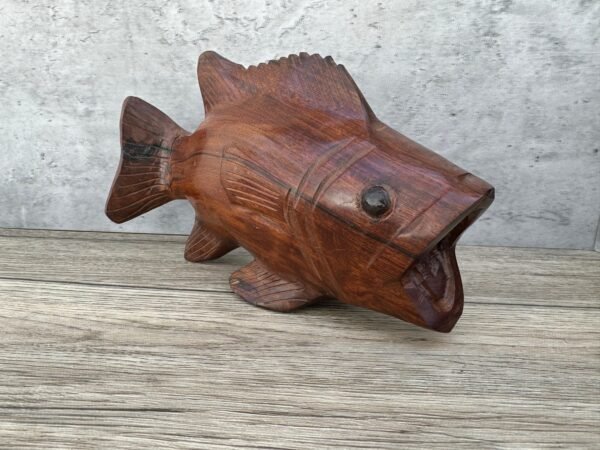 Large Ironwood Sea Fish Carp  Handcarfted Sculpture In 1 Piece From Desert Sonora Mexico Palo Fierro Carved Vintage  Rustic  Home Decor - Image 2