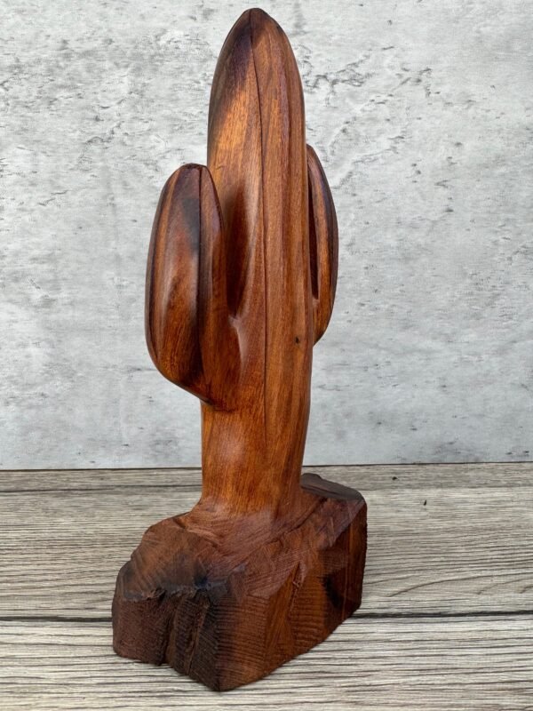 Ironwood Cactus Handcarfted Sculpture In 1 Piece From Desert Sonora Mexico Saguaro Palo Fierro Carved Vintage  Rustic  Home Decor - Image 2