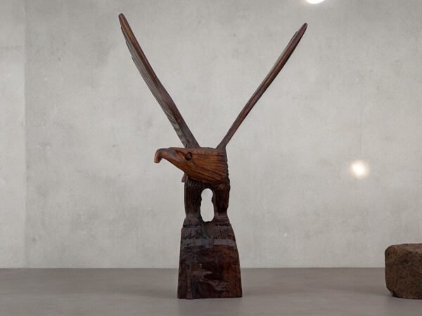 Ironwood Eagle Handcarfted Sculpture Carved In 1 Piece From Desert Sonora Mexico Palo Fierro Carved Vintage  Rustic  Home Decor
