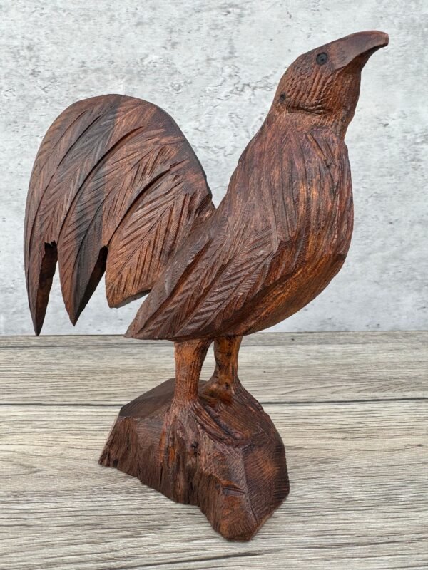 Ironwood Rooster Handcarfted Sculpture In 1 Piece From Desert Sonora Mexico Palo Fierro Carved Vintage  Rustic  Home Decor - Image 2