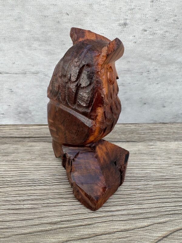 Ironwood Owl Handcarfted Sculpture In 1 Piece From Desert Sonora Mexico Palo Fierro Carved Vintage  Rustic  Home Decor - Image 2