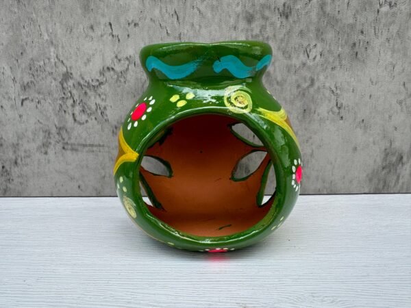 Candleholder Hand-Painted Mexican Clay - Artisan Crafted, Unique Decor, Traditional Pottery, Handmade Gift, Rustic Home Accent, Artisanal - Image 2