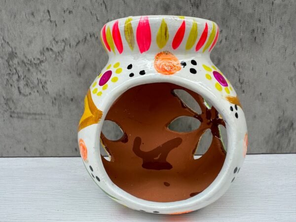 Candleholder Hand-Painted Mexican Clay - Artisan Crafted, Unique Decor, Traditional Pottery, Handmade Gift, Rustic Home Accent, Artisanal - Image 2