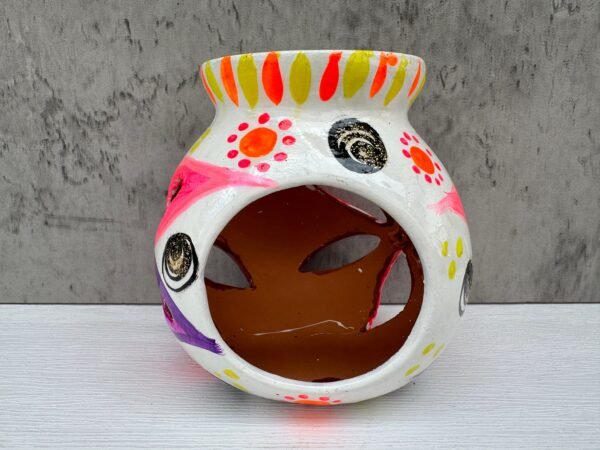 Candleholder Hand-Painted Mexican Clay - Artisan Crafted, Unique Decor, Traditional Pottery, Handmade Gift, Rustic Home Accent, Artisanal - Image 2